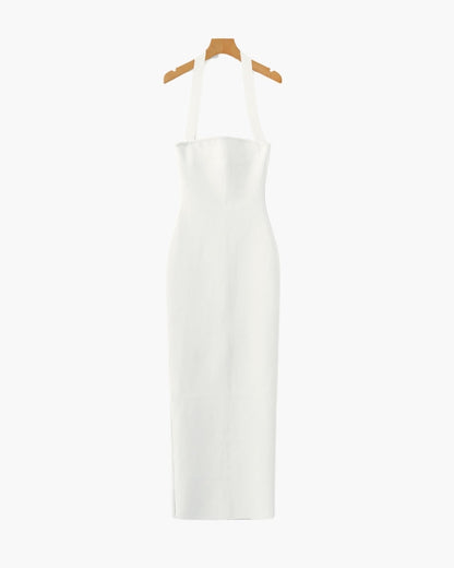 Halter Neck Schmal Passform Maxi Kleid - Veldorm