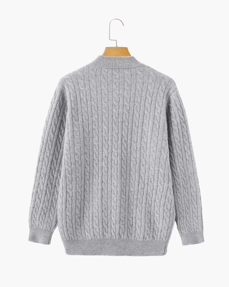 100% Kaschmir Woven Halb Reissverschluss - Veldorm