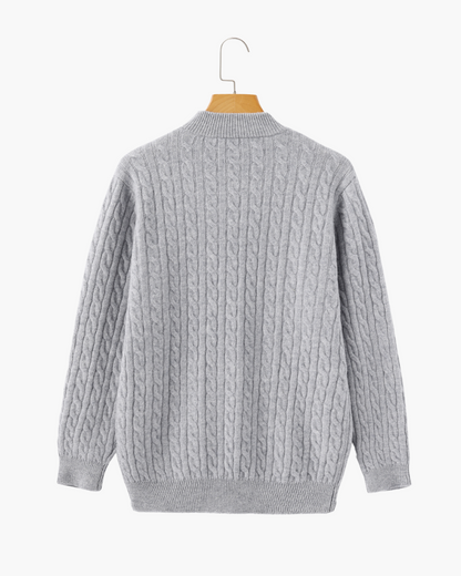 100% Kaschmir Woven Halb Reissverschluss - Veldorm