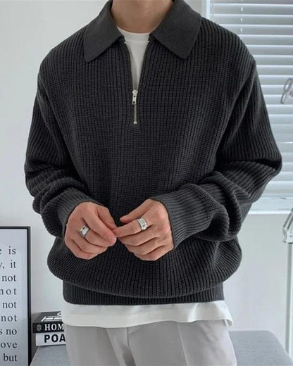 Cesare Halb Reissverschluss Pullover - Veldorm