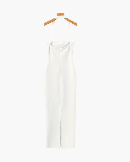Halter Neck Schmal Passform Maxi Kleid - Veldorm