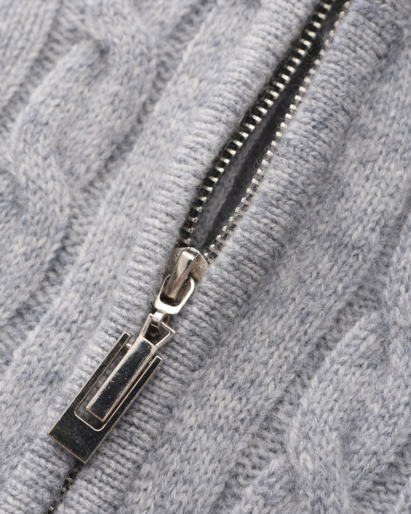 100% Kaschmir Woven Halb Reissverschluss - Veldorm