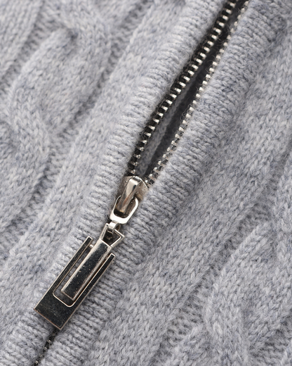 100% Kaschmir Woven Halb Reissverschluss - Veldorm