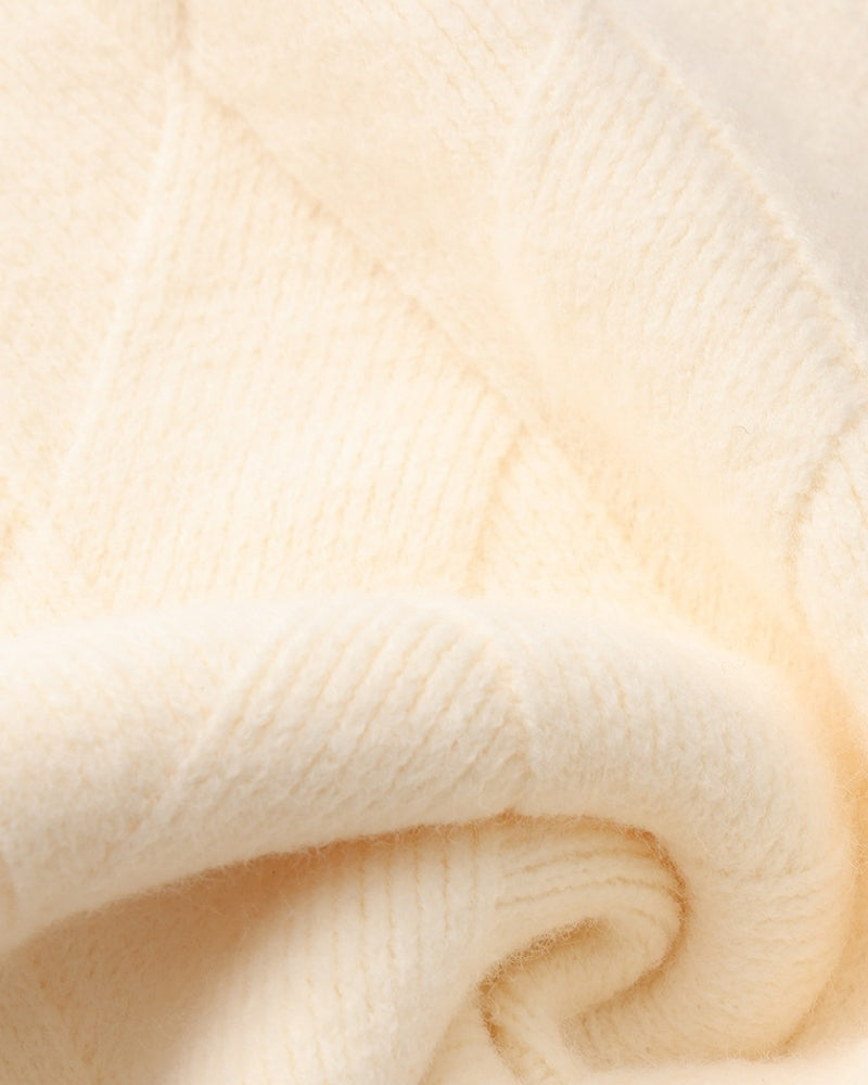 Diamond Strick Rundhals Pullover - Veldorm
