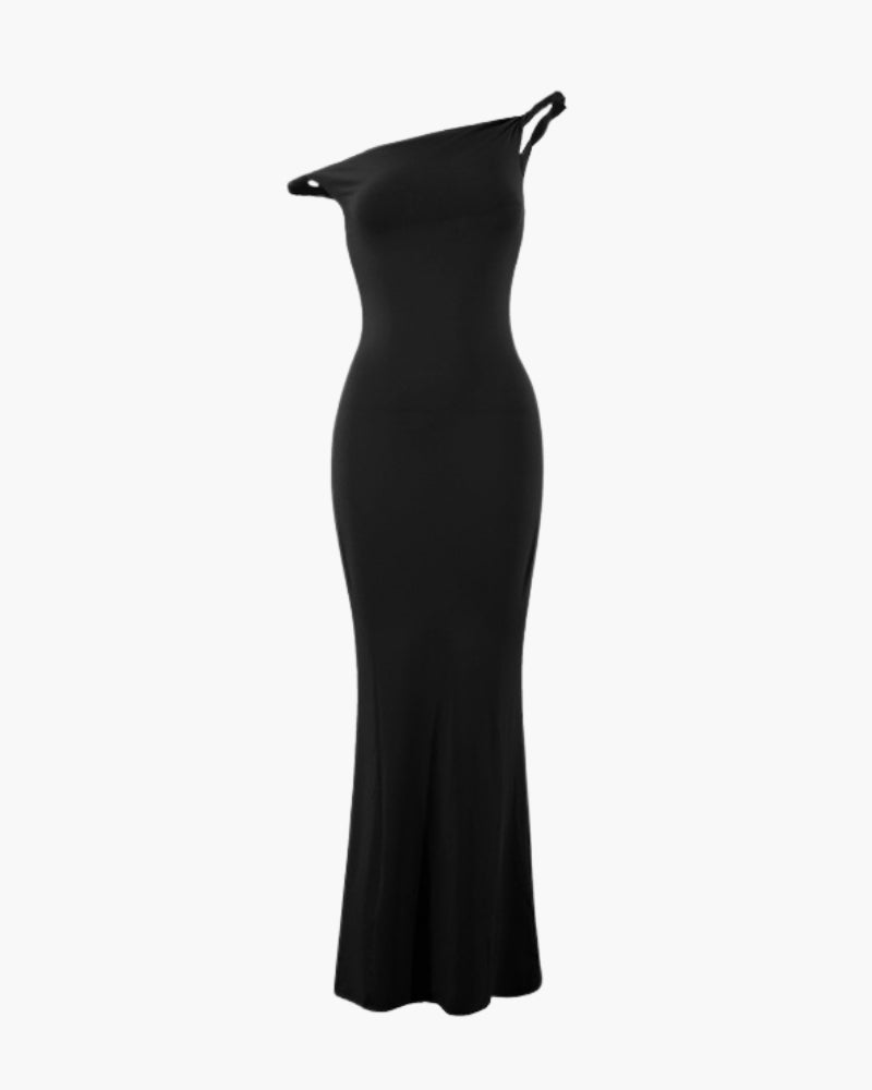 One-Shoulder Bodycon Lang Kleid - Veldorm