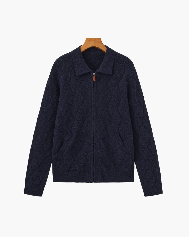 Heritage Diamond Strick Reissverschluss Cardigan - Veldorm