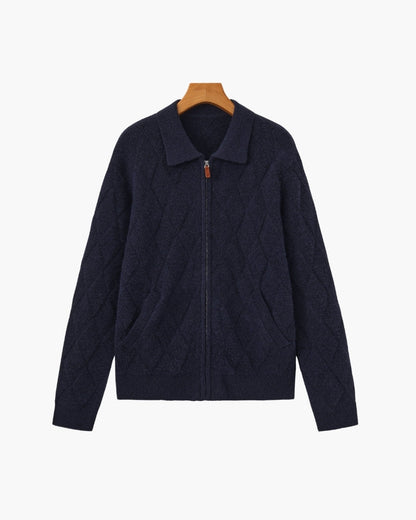 Heritage Diamond Strick Reissverschluss Cardigan - Veldorm