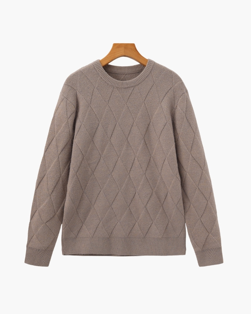 Diamond Strick Rundhals Pullover - Veldorm