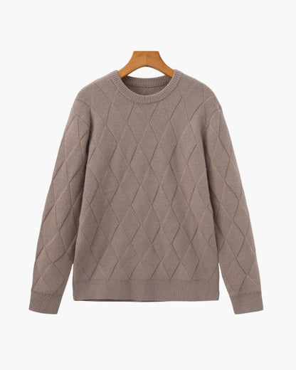 Diamond Strick Rundhals Pullover - Veldorm