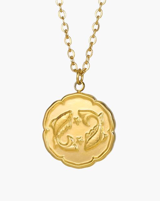 Zodiac Sign Necklace - Gold - Veldorm