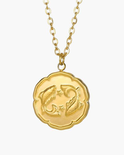 Zodiac Sign Necklace - Gold - Veldorm