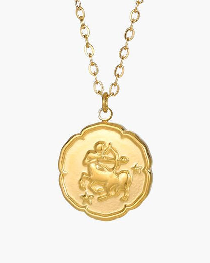 Zodiac Sign Necklace - Gold - Veldorm