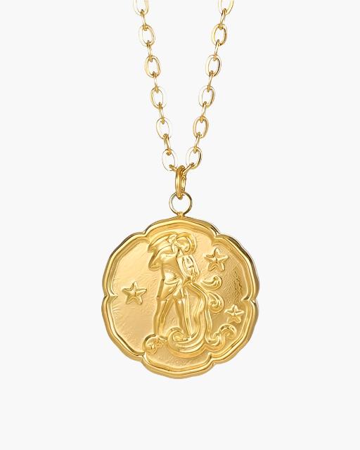 Zodiac Sign Necklace - Gold - Veldorm