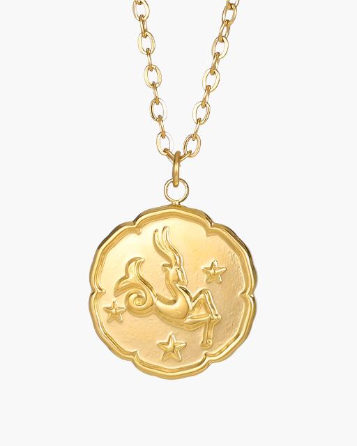 Zodiac Sign Necklace - Gold - Veldorm