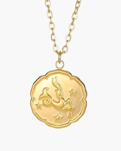 Zodiac Sign Necklace - Gold - Veldorm
