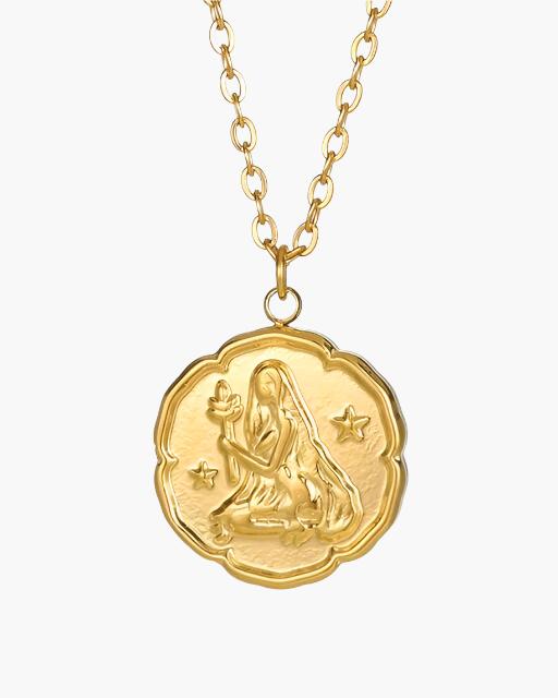 Zodiac Sign Necklace - Gold - Veldorm