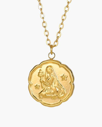 Zodiac Sign Necklace - Gold - Veldorm