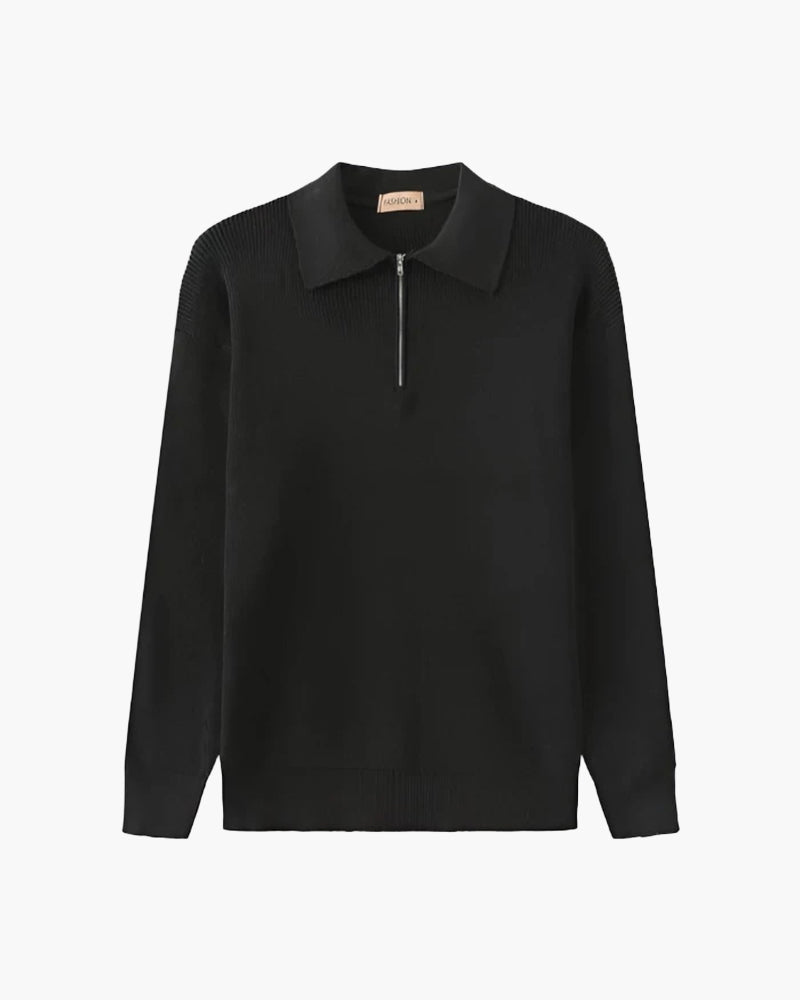 Cesare Halb Reissverschluss Pullover - Veldorm