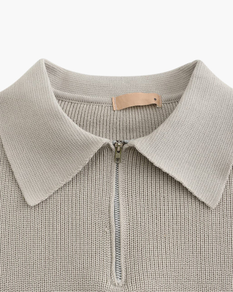 Cesare Halb Reissverschluss Pullover - Veldorm