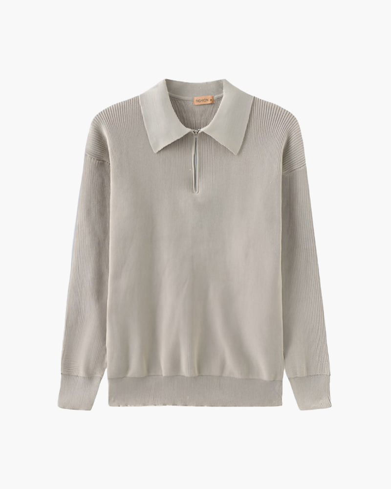 Cesare Halb Reissverschluss Pullover - Veldorm