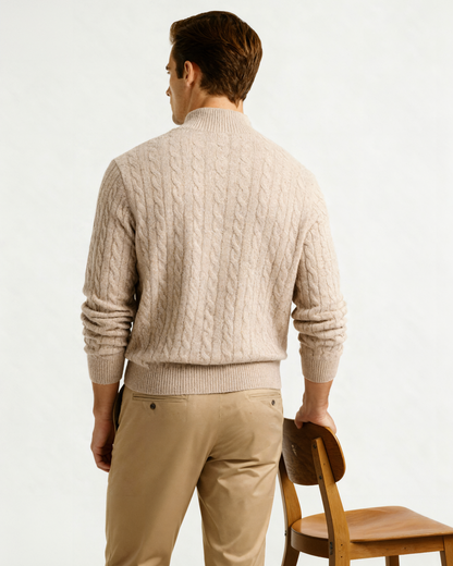 100% Kaschmir Woven Halb Reissverschluss - Veldorm