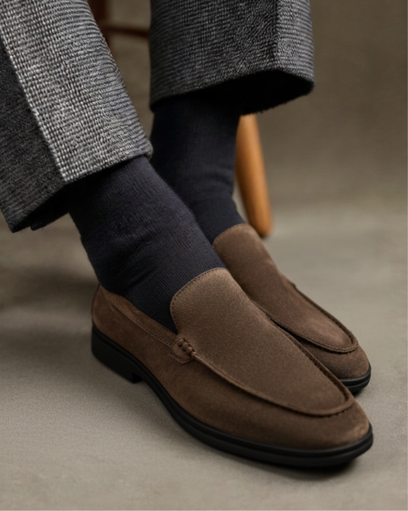 Premium Wildleder Loafer - Black Soles - Veldorm